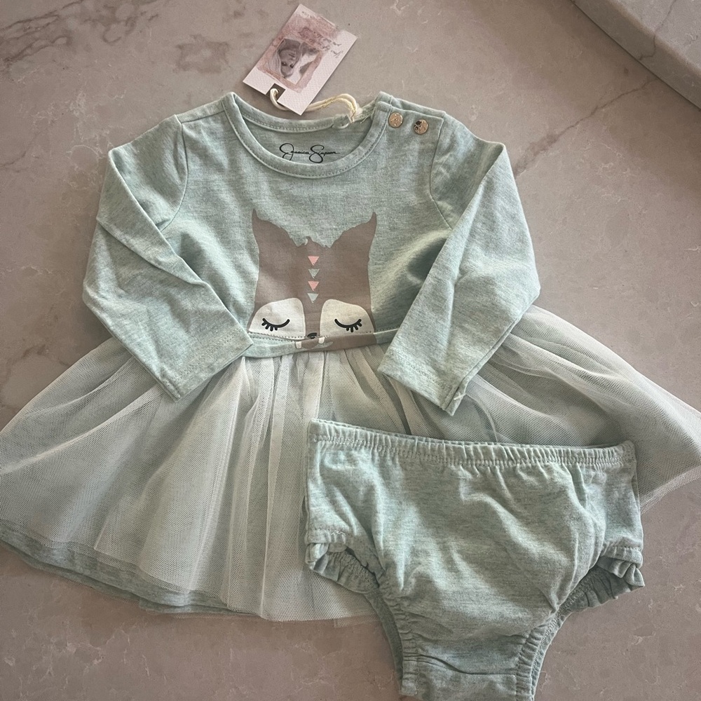 Jessica Simpson Baby Girl Dress with Bloomers 3-6 mo.
